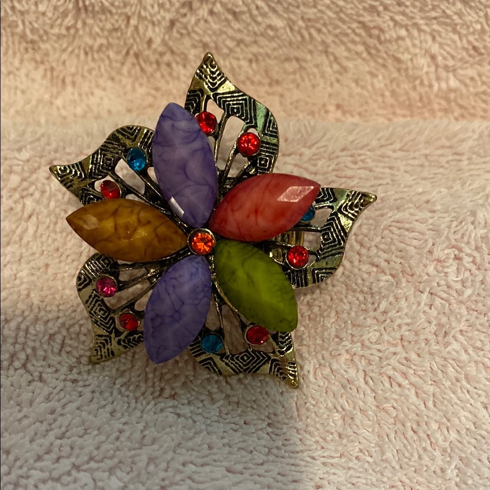 Colorful Floral stretch ring